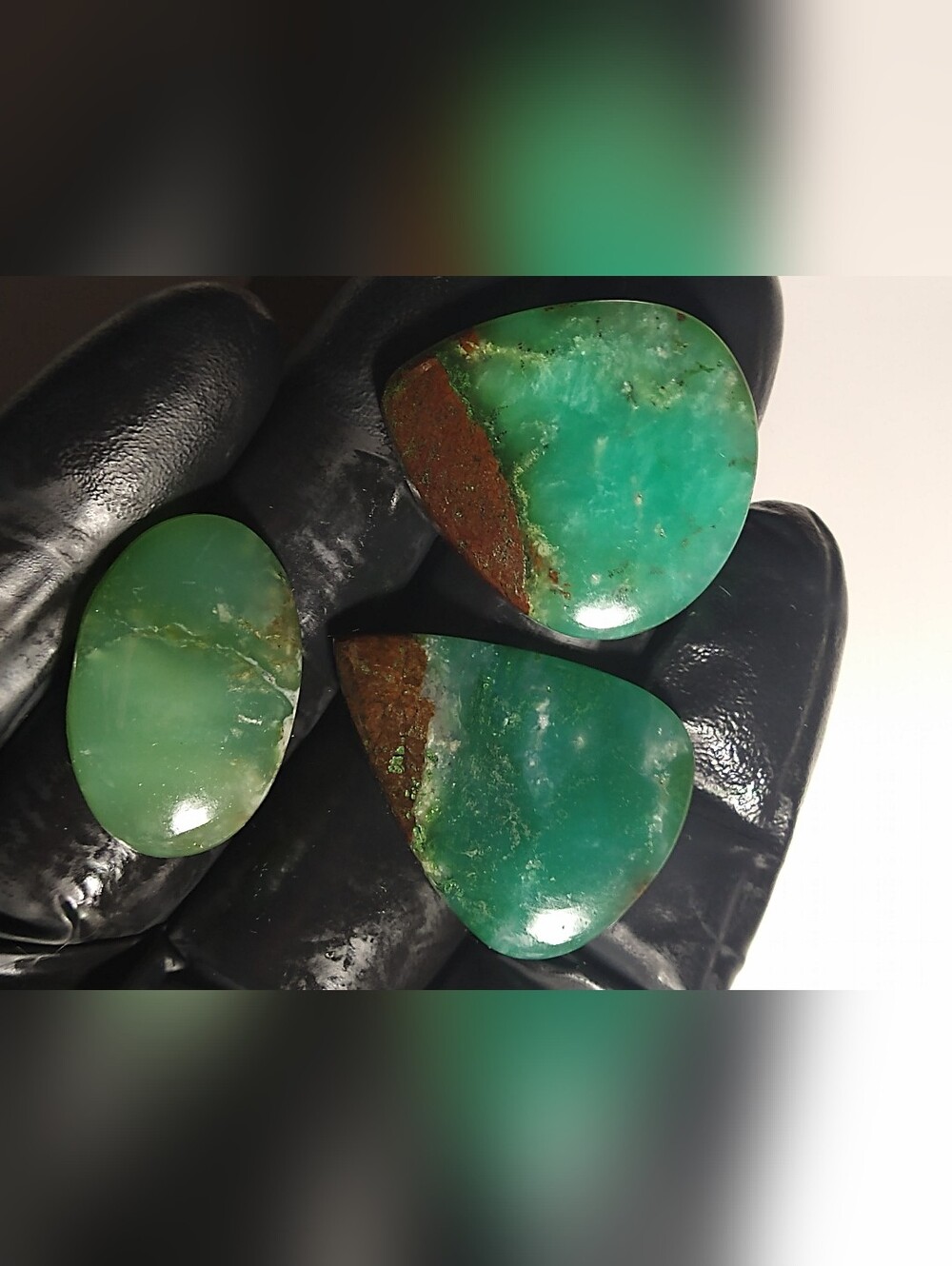 Chrysoprase Cabochon 3 Pce Clearance Lot